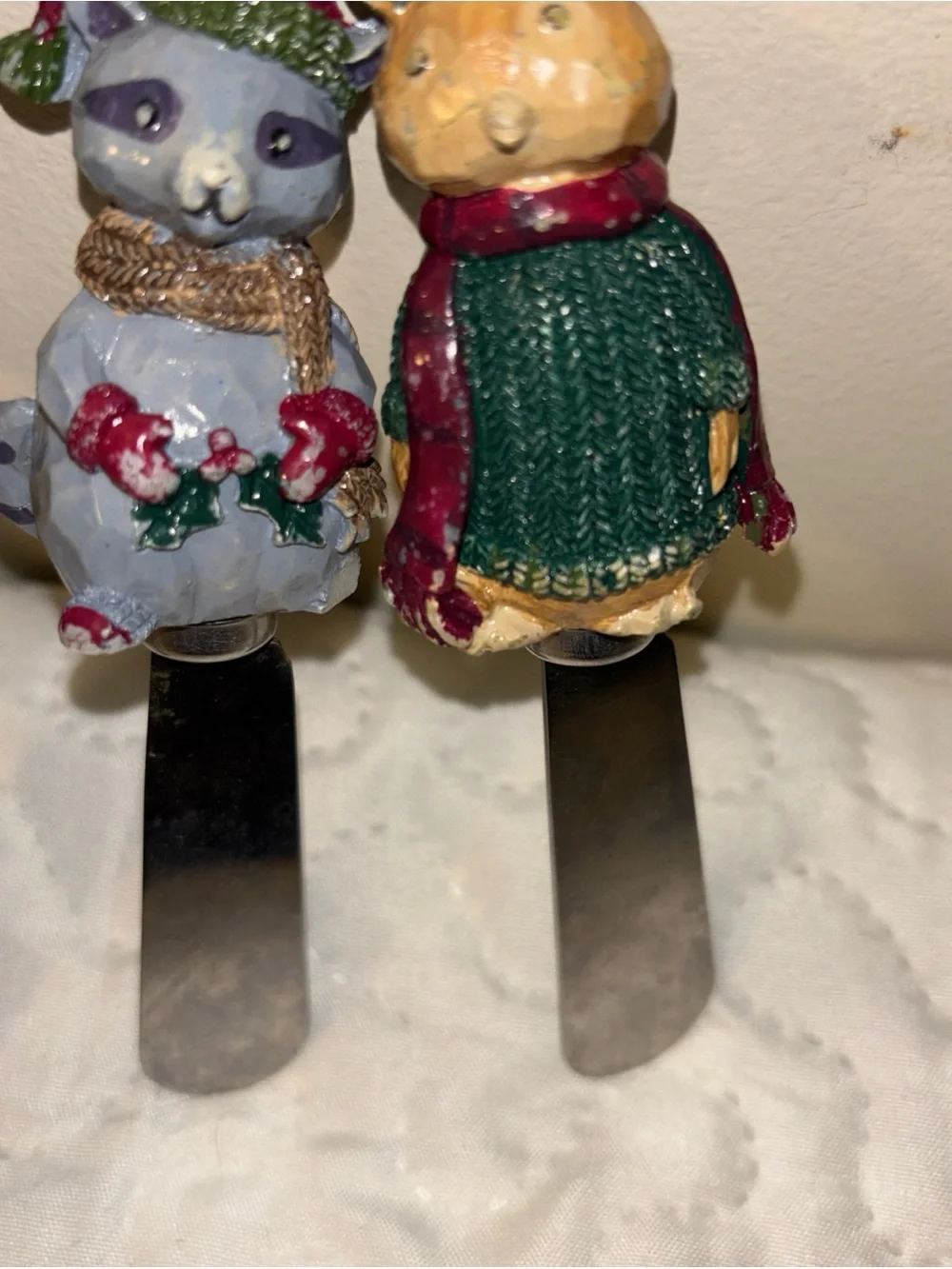 Christmas Animal Spreader Set with Festive Hand-Painted Handles